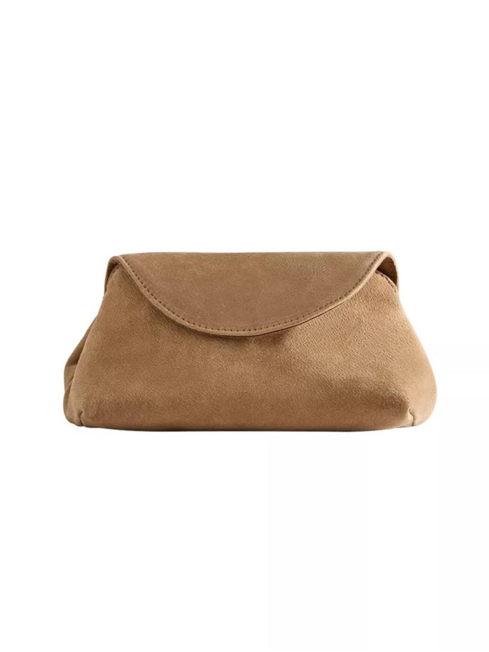 Classic Tan Suede Clutch Bag